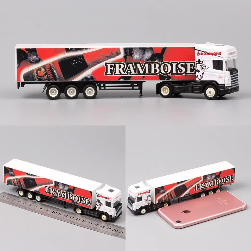 Оранжевый 1/87 Scale Mini Small Germany Advertising AD Media container Cargo trailer tow Truck Diecasts& Toy Vehicles model Cars souvenir - Цвет: Оранжевый