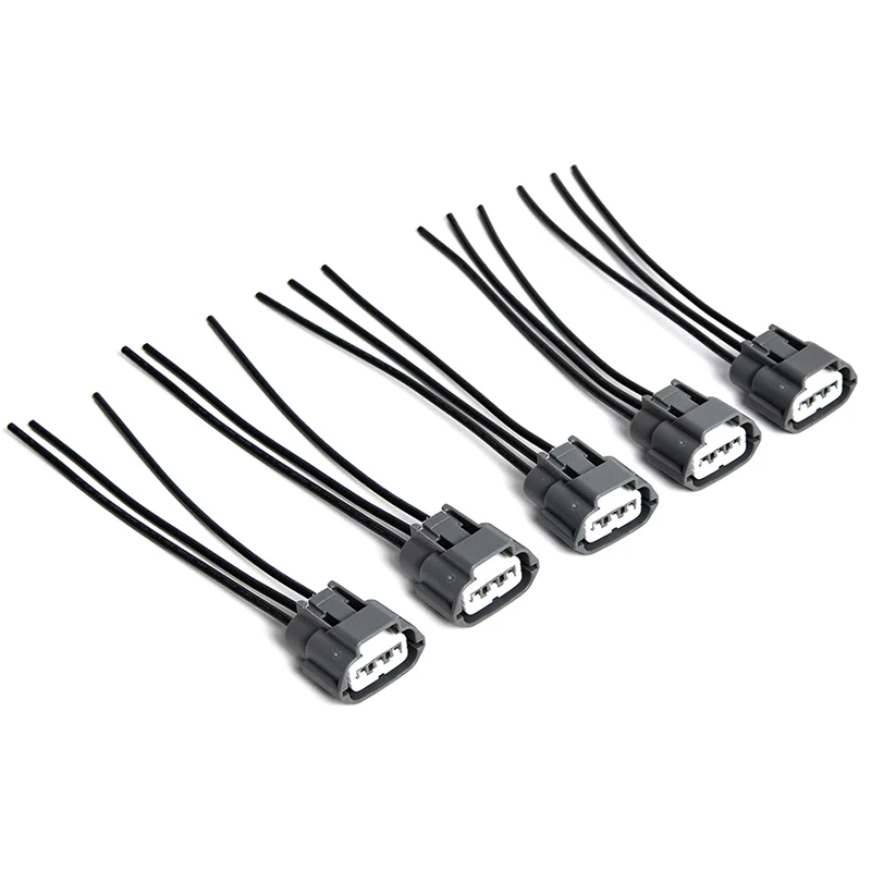 

5Pcs White Gray Car Ignition Coil Set Wiring Harness Connector Plug Fit for Nissan Altima Sentra X-Trail 01-12 Replacement Parts