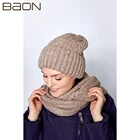 Женская шапка с аранским узором и пайетками Baon B349520