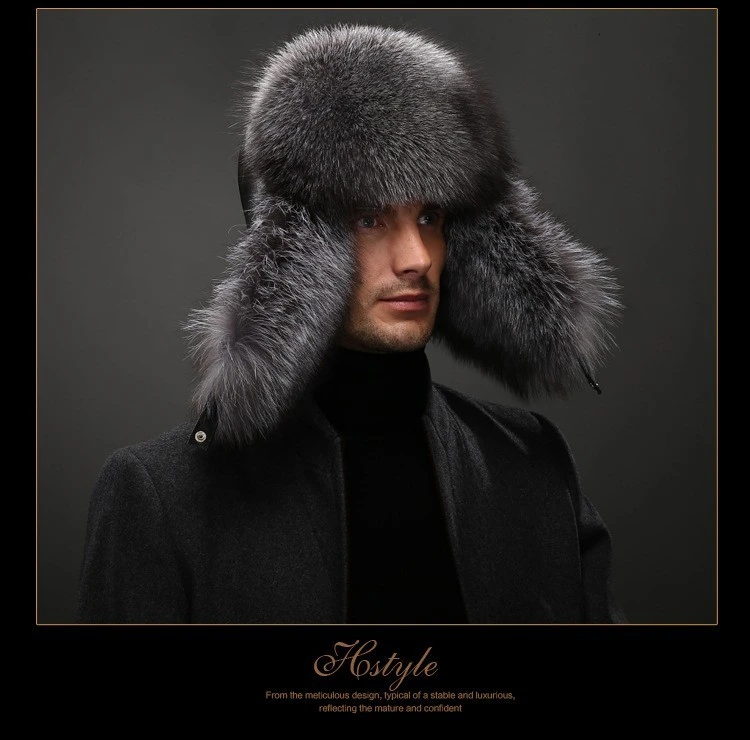 2019 100 Men Winter Real Vos Bontmuts % Natural Sleepskin Leather Cap Warm Soft Russia Hot Fur hat Bomber Caps | Аксессуары для