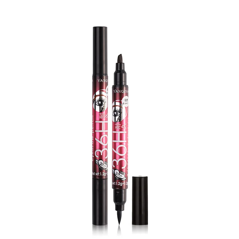 YANQINA Double head black Waterproof Eyeliner pencil Liquid Makeup Pen Long Easy Cosmetics TSLM1 | Красота и здоровье