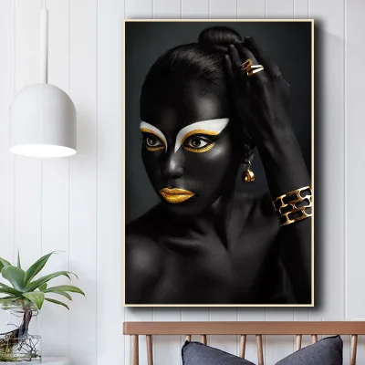 Картина для дома с изображением африканских женщин Золотая Модель декоративный