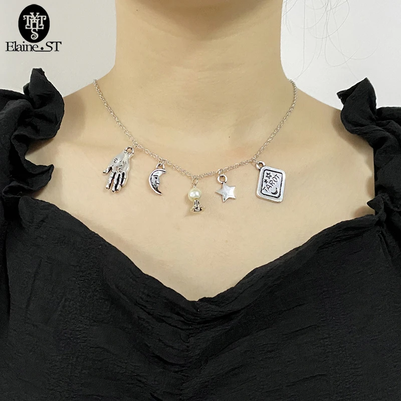 Оптовая продажа ожерелье с Таро чокер со звездой луной волшебные предсказания