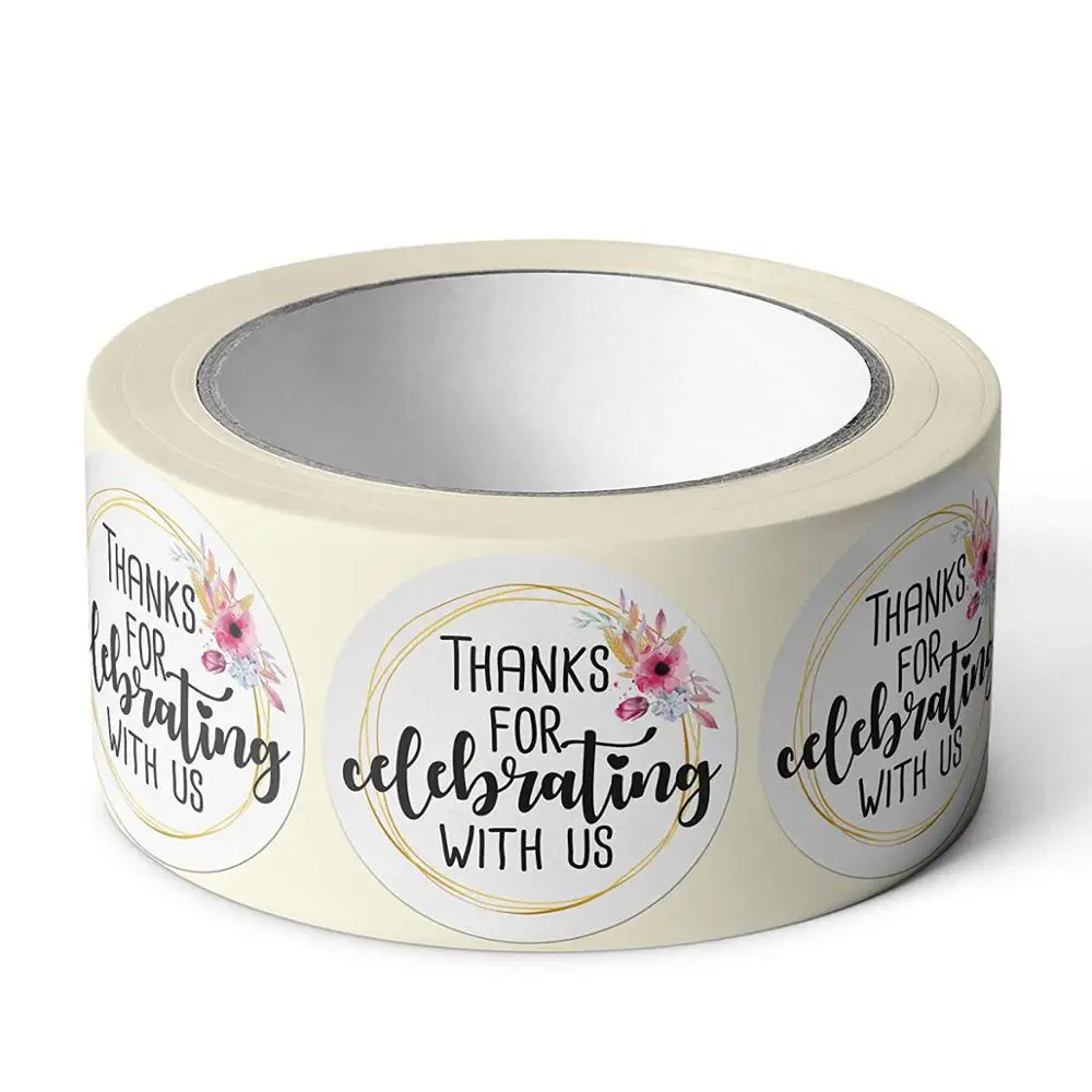 Спасибо что отметили нас наклейками цветочный рисунок для подарочной карты