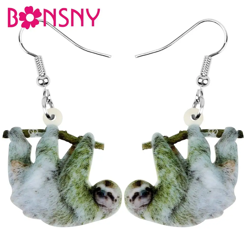 Акриловые южноамериканские серьги Bonsny для ленивецов животные Висячие ювелирные