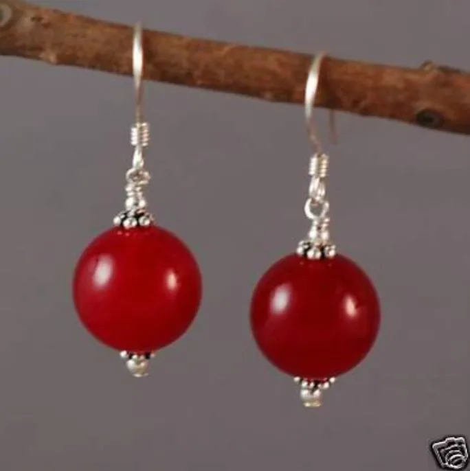 Серьги подвески из серебра 925 пробы с натуральным нефритом 12 мм|Серьги-гвоздики| |