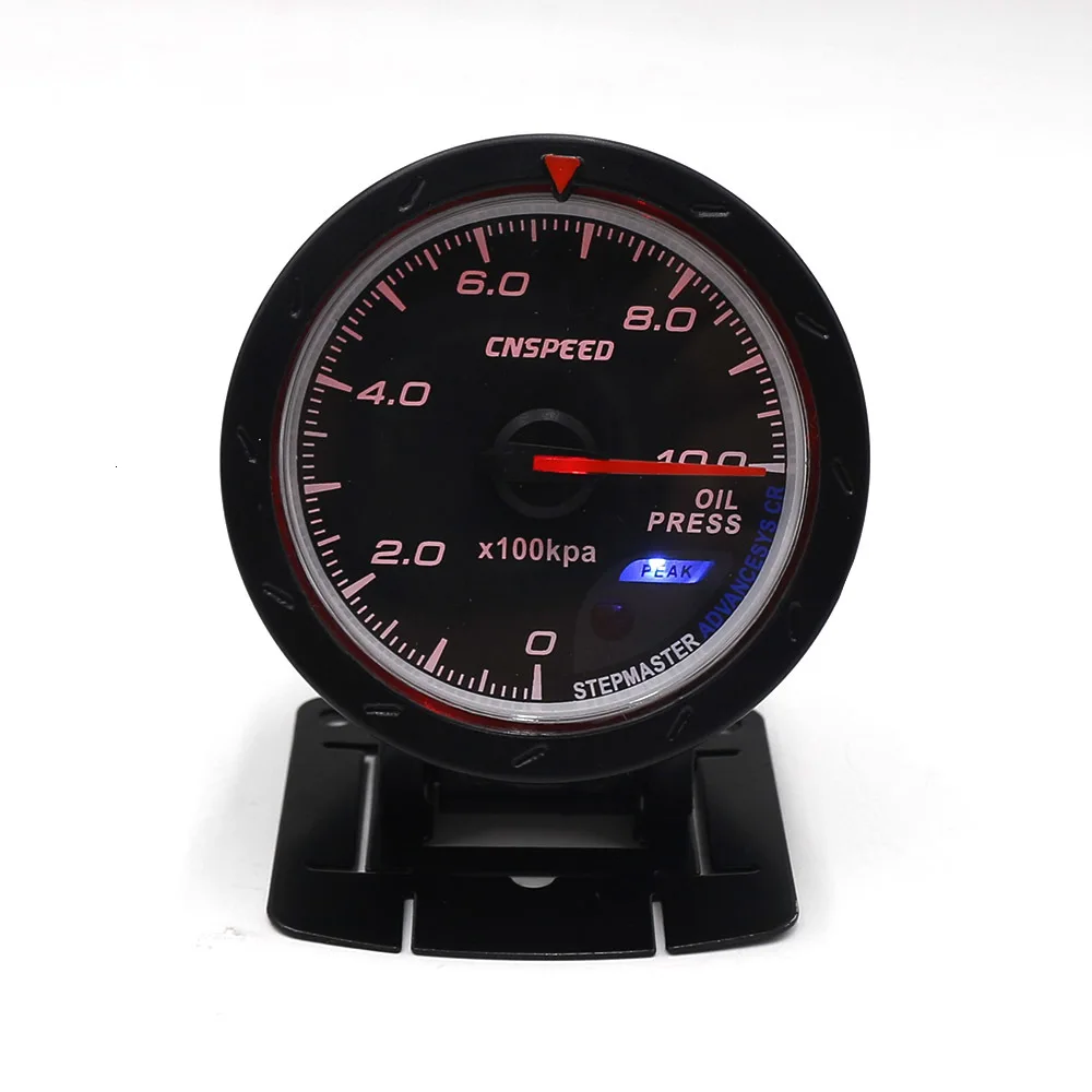 CNSPEED 60 мм Автомобильный манометр давления масла 0-10 бар масло пресс метр с датчиком красный и белый Освещение манометр автомобиля метр YC101415+ YC100211