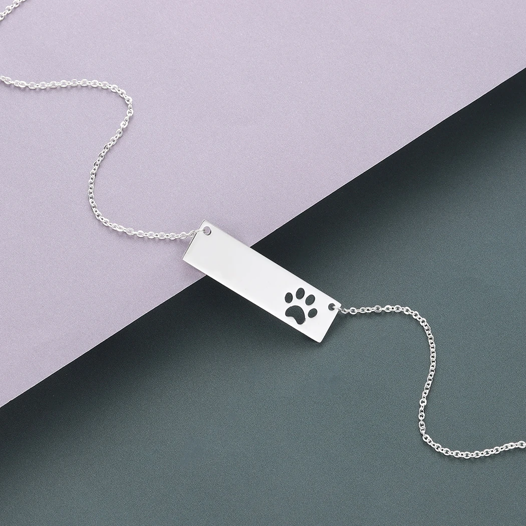 Kinitial ожерелье из нержавеющей стали с подвеской в виде собачьей лапы для женщин и