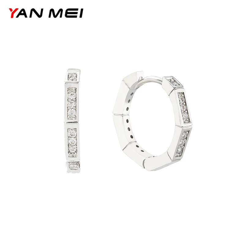 YANMEI серьги кольца с цирконом круглые минималистичные панк Модные женские