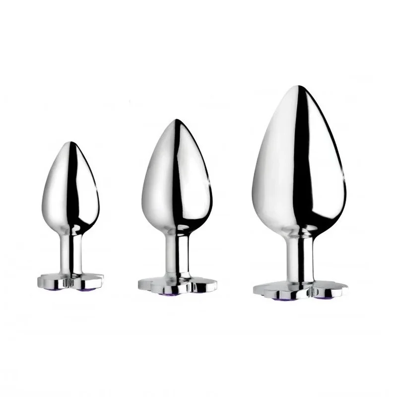 Large medium small 3pcs as 1 set new metal anal plug beads four leaf cover butt jewelry insert gay anus sex toys men women | Красота и
