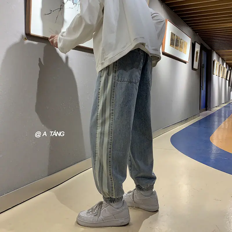 Jeans Men's Straight Loose Casual Korean Style Trend All-match Boys Long Pants