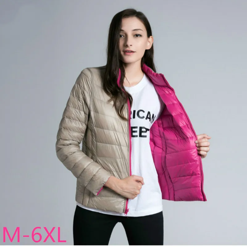 

2020 Brand Down Jacket Women Ultra Light Down Jacket Women Feather Double Side Windbreaker Reversible Lightweight Coat Parks