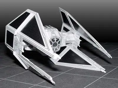 4pages Звездные войны Боевой TIE-Interceptor самолет 3D бумажная модель DIY игрушка ручной работы - Цвет: 4pages