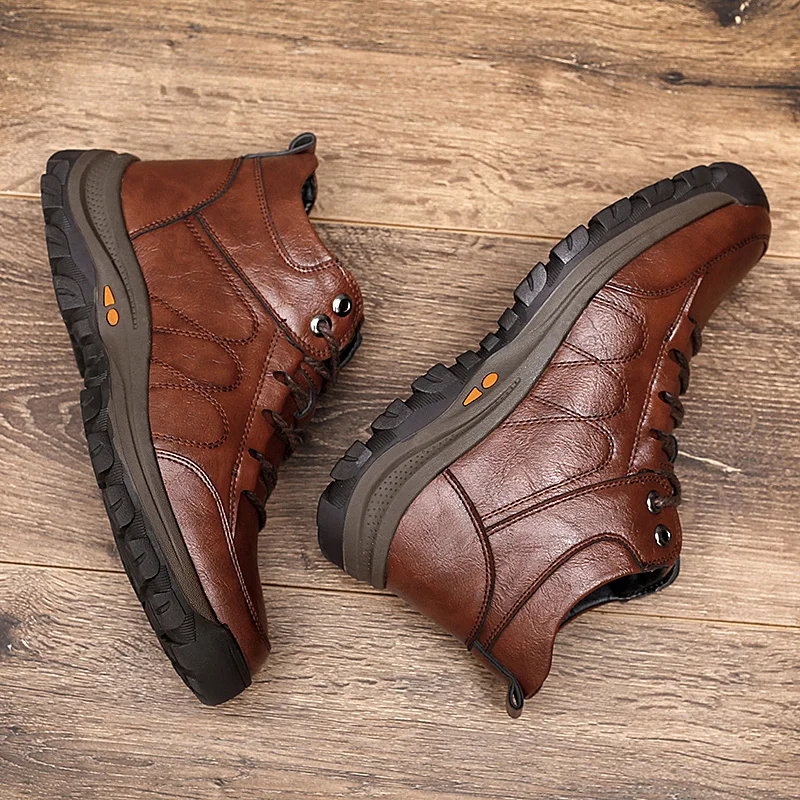 Мужская обувь в английском стиле мужские теплые зимние ботинки на меху уличная