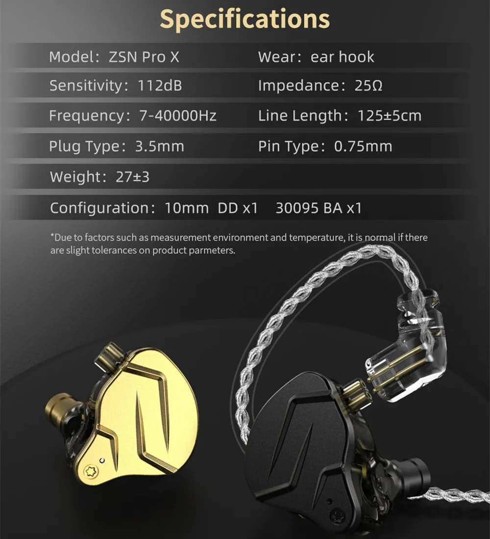 KZ ZSN Pro X металлические наушники 1BA + 1DD гибридные HIFI бас в ухо монитор Спорт