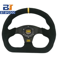 13inch 320mm d shape steering wheel universal racing car dirft sport pc games steering wheel with om logo suede leather