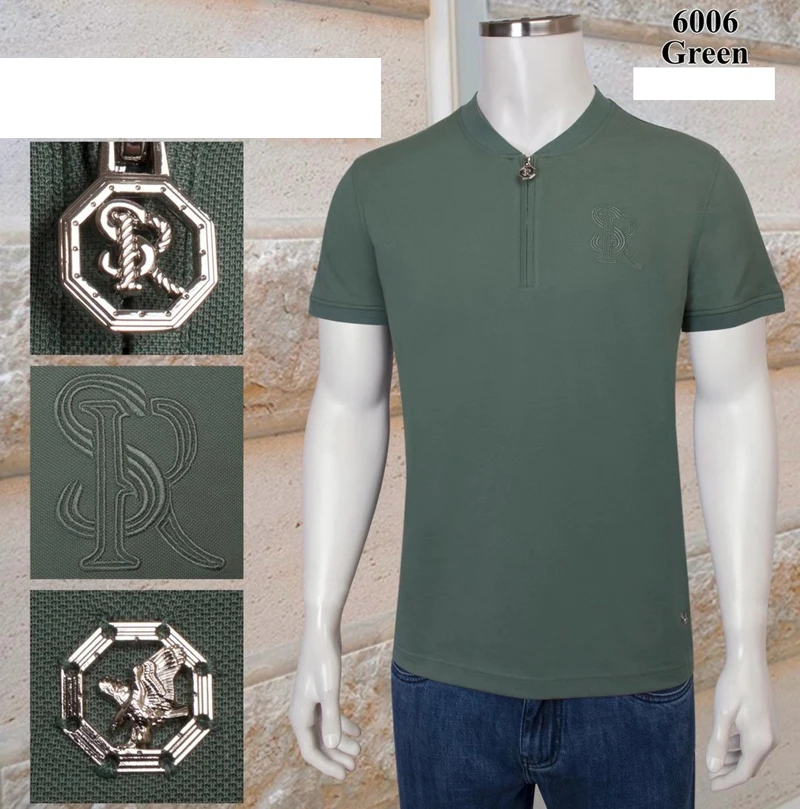 

BILLIONAIRE Polo shirt men zipper 2021 new summer Silk Business button embroidery big size high quale size M~4XL