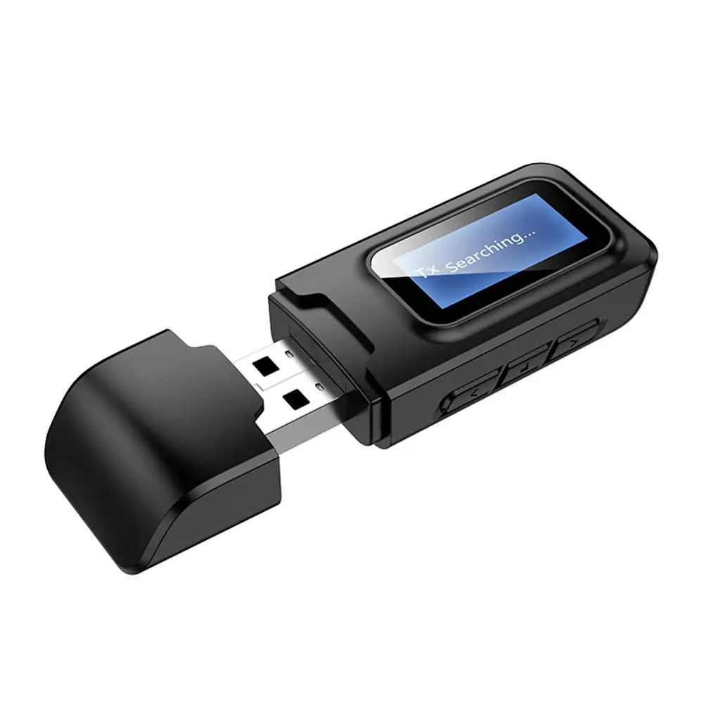 Bluetooth 5 0 аудио приемник передатчик ЖК дисплей 3 мм AUX разъем стерео USB ключ
