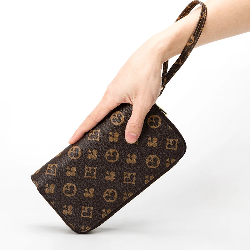 Модный роскошный женский длинный кошелек с принтом в виде старого узора двойная