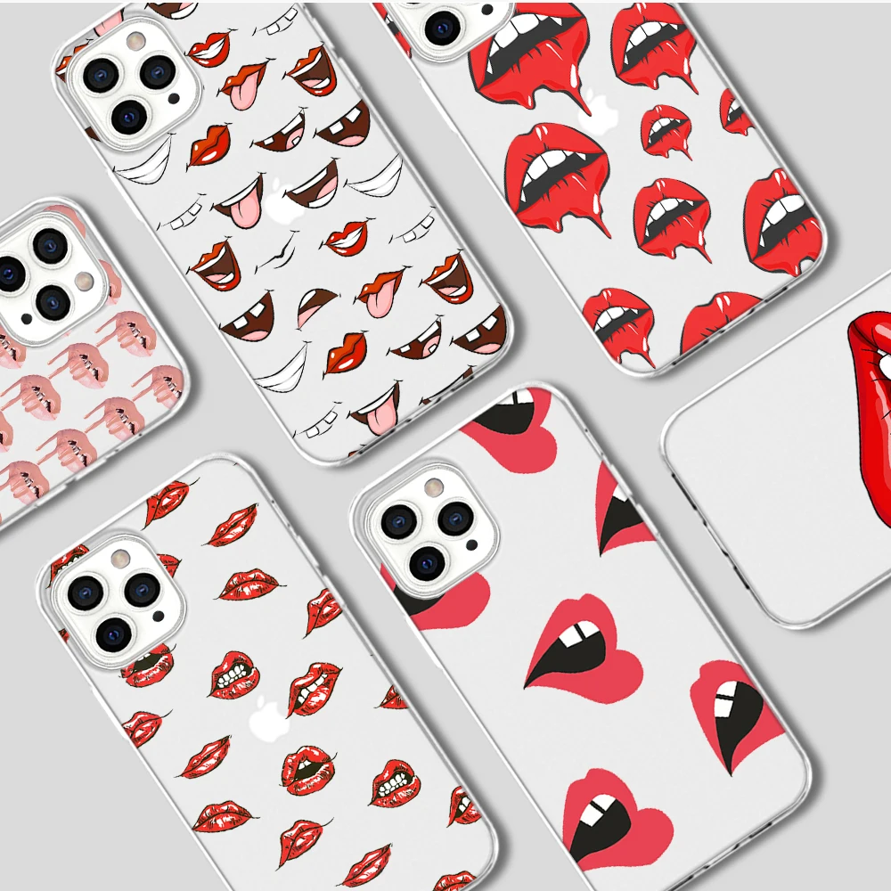 Роскошный милый силиконовый чехол с сексуальными губами для IPhone 12 Pro 11 XR XS Max Mini 7X8 6