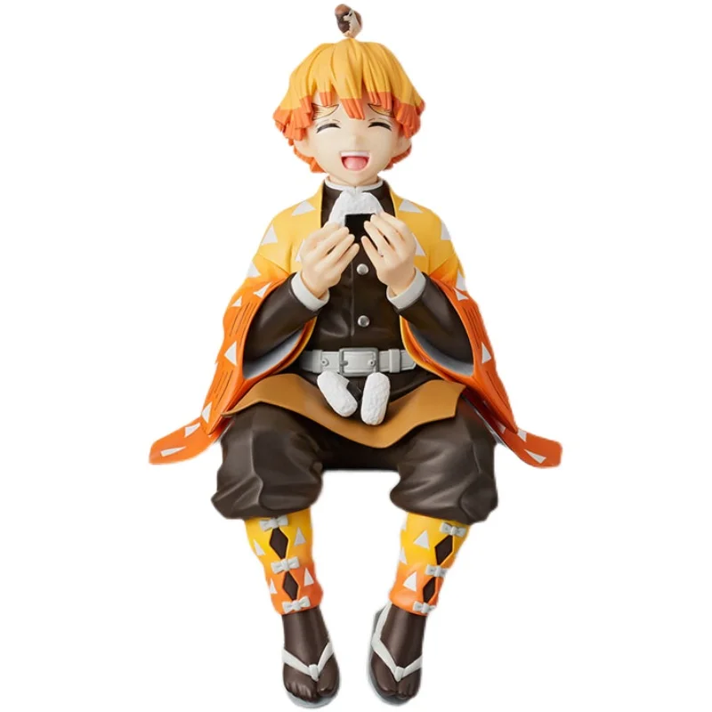 

Anime Demon Slayer Kimetsu No Yaiba Kamado Tanjirou Agatsuma Zenitsu Eat Rice Balls PVC Action Figure Toys Model Gift