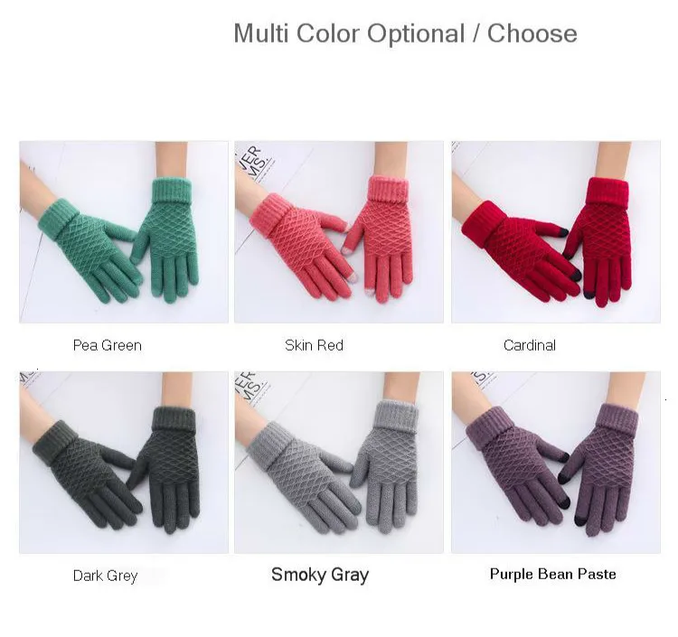 Перчатки зимние Guantes Invierno Mujer плюс толстые теплые Neri бархатные пять пальцев Сенсорный экран Eldiven Modis Gants Femme варежки