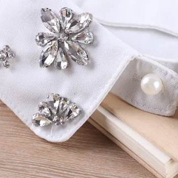 False Shirt Crystal Rhinestone Beaded Detachable Collars for Women Decorative Choker Fake Collar Wholesale Apparel Accessories 5