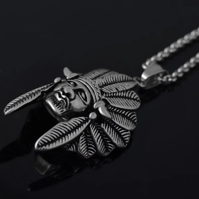 Титановая сталь южноамериканские индийские ожерелье с подвеской в форме головы