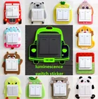 3D мультяшный светящийся Переключатель, защитная розетка, наклейка для детской комнаты, светящийся настенный стикер, украшение для дома