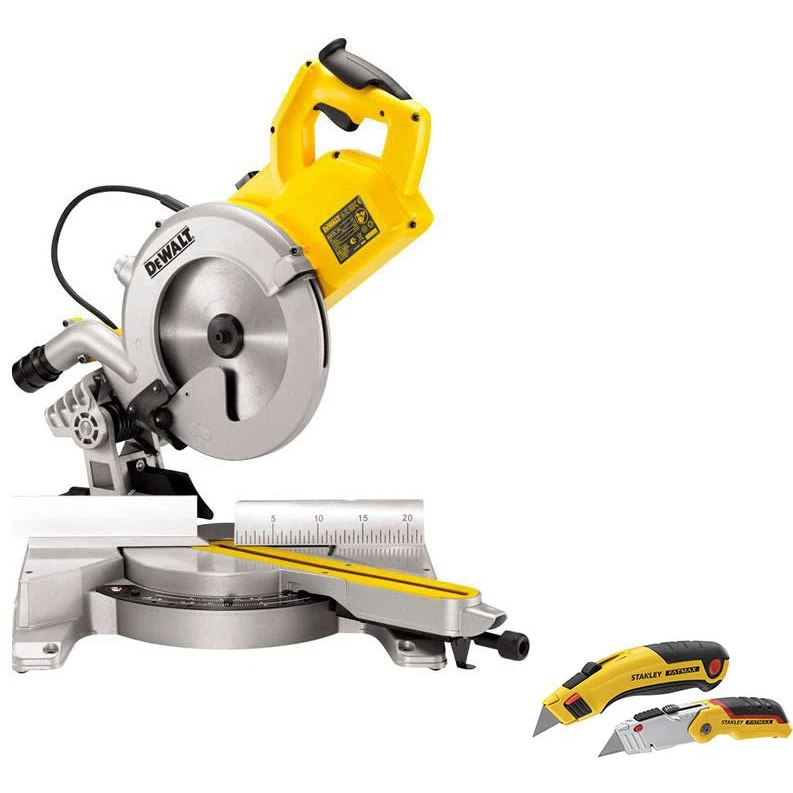 Набор: Пила торцовочная DEWALT DWS778+Набор ножей STANLEY FatMax FMHT82836-0 | Инструменты