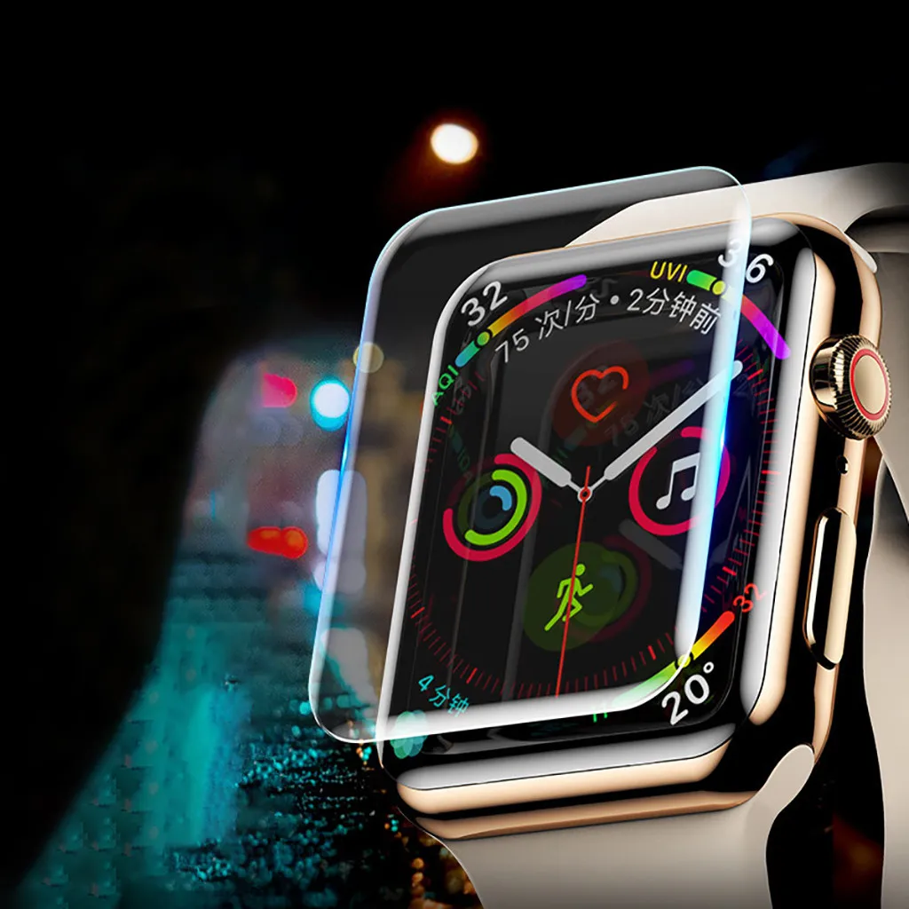 Ouhaobin Закаленное стекло протектор экрана для Apple Watch серии 4 40 мм/44 мм полный охват