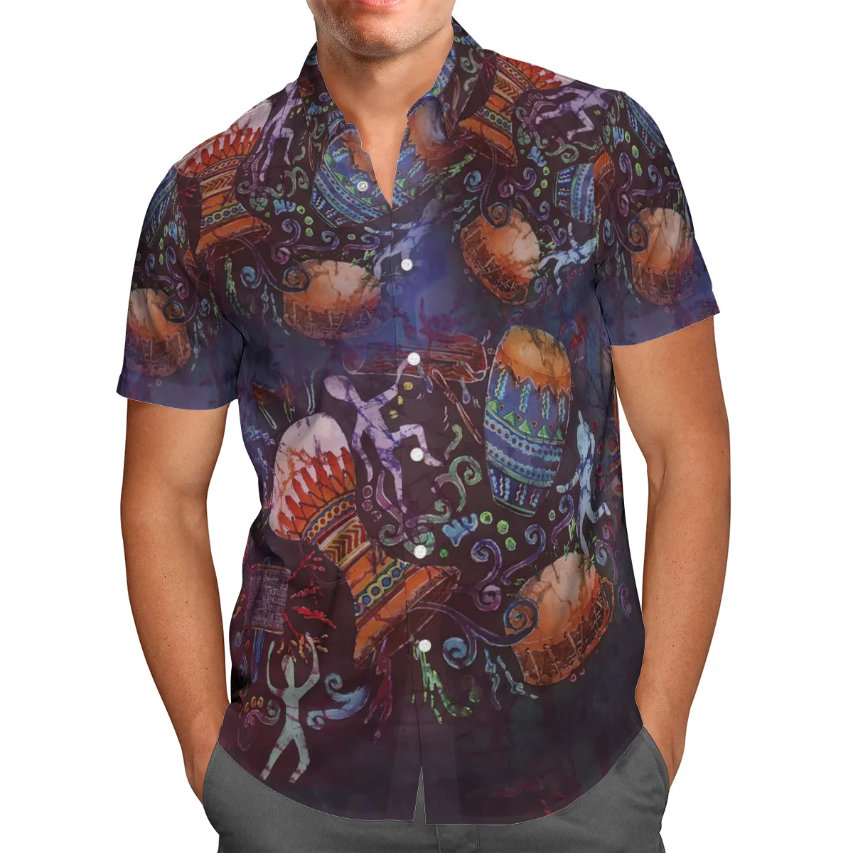 

Anime 3D Beach Hawaiian 2021 Summer Men's Shirt Short Sleeve Shirt Streetwear Oversized 5XL Camisa Social Chemise Homme-52
