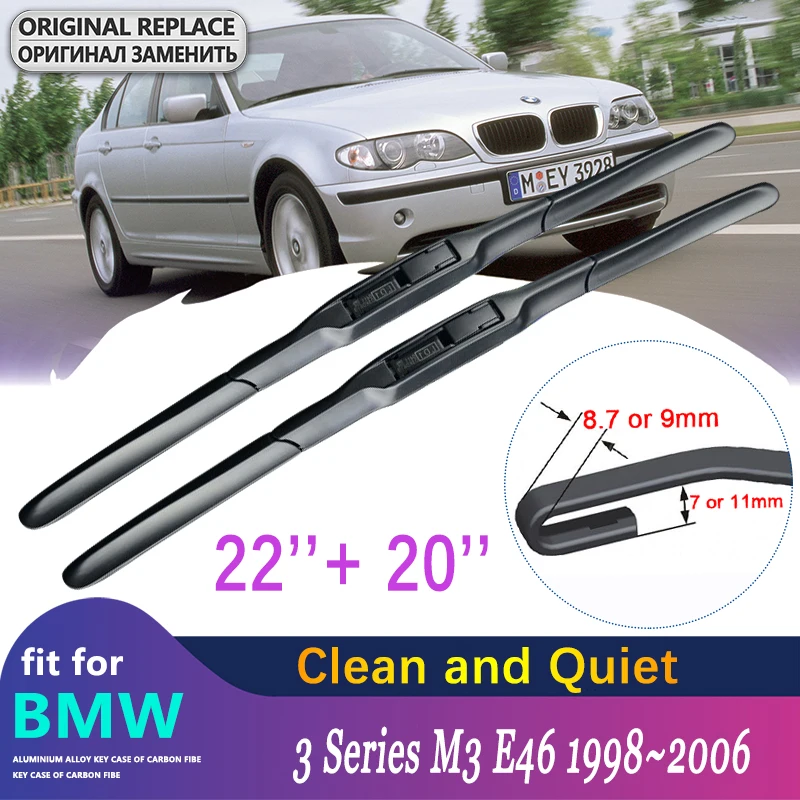 

Front Wiper Blades for BMW 3 Series M3 E46 Accessories Auto Wipers Car Windscreen 1998 1999 2000 2001 2002 2003 2004 2005 2006