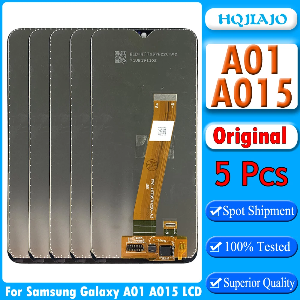 Оригинальный ЖК-дисплей 5 шт./лот для Samsung Galaxy A01 A015 с сенсорным экраном и