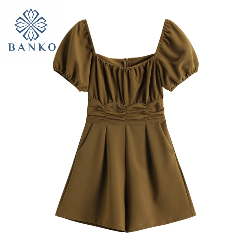 Женский укороченный однотонный комбинезон облегающие офисные комбинезоны с