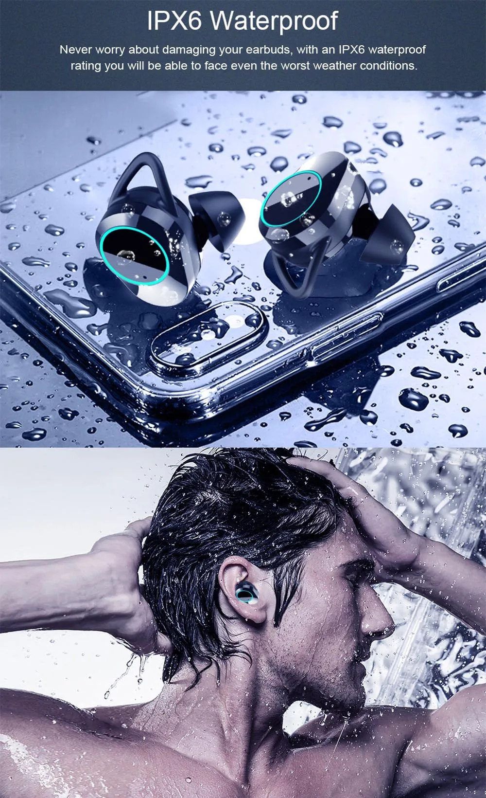 KUMI T3S 6D стерео bluetooth наушники цифровой дисплей Водонепроницаемый шумоподавляющий наушник для Android/iOS