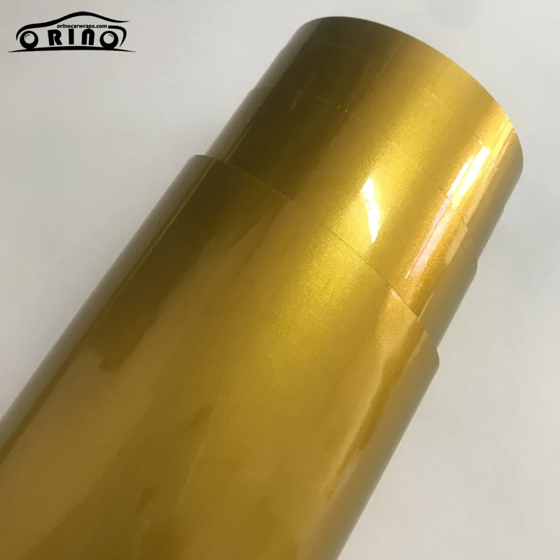 10/20 Вт, 30 Вт, 40/50x152 см синий и красный цвета серый золотой апельсин блеск металлик винил Автомобильная фольговая пленка глянцевые конфеты жемчужно автомобиля Стикеры наклейка