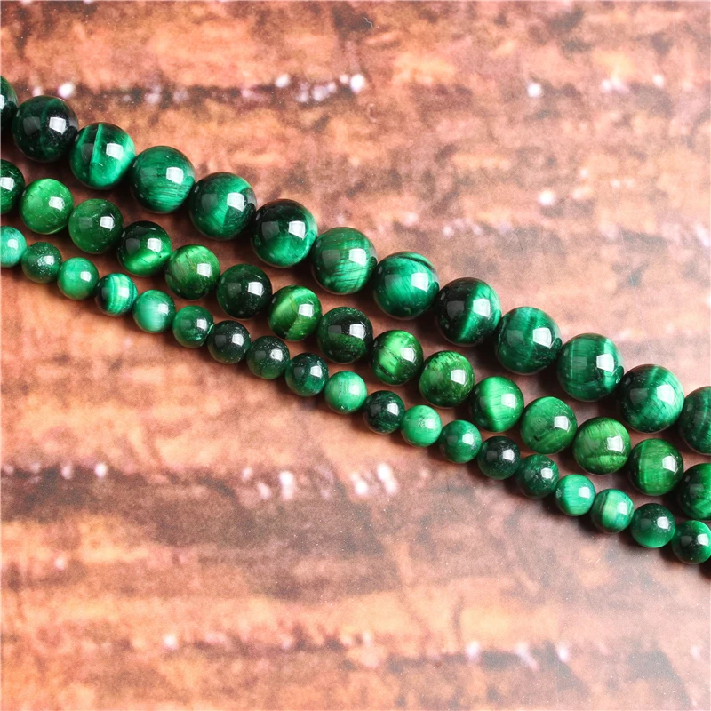 

Fashion jewelry 4/6/8/10 / 12mm Green Tiger, suitable for making jewelry DIY bracelet necklace