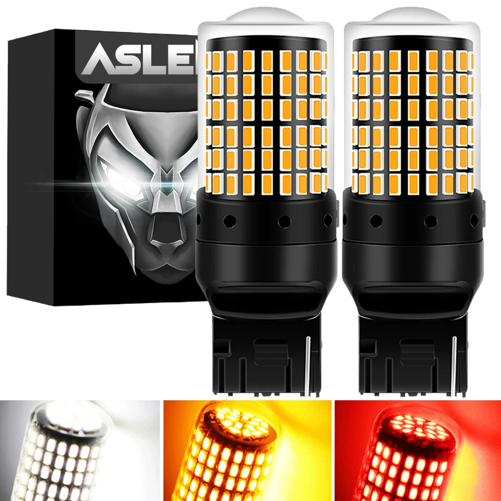 

2pcs NEW W21W P21W PY21W T20 LED 7440 1157 3157 1156 BA15S BAU15S Car Led Bulbs Lamp for Turn Signal Light Brake Light 144SMD