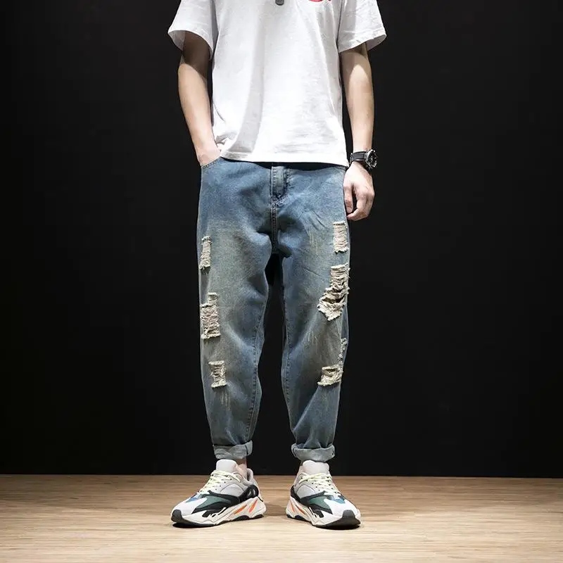 

New Arrivals Men's Jeans Causal Washed Trousers Slim Straight Denim Pants