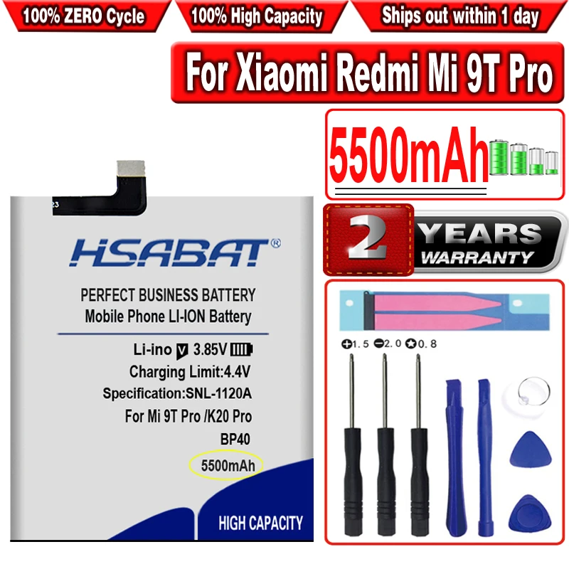 

Аккумулятор HSABAT BP40 для Xiaomi Redmi Mi 9T Pro /K20 Pro, 5000 мАч