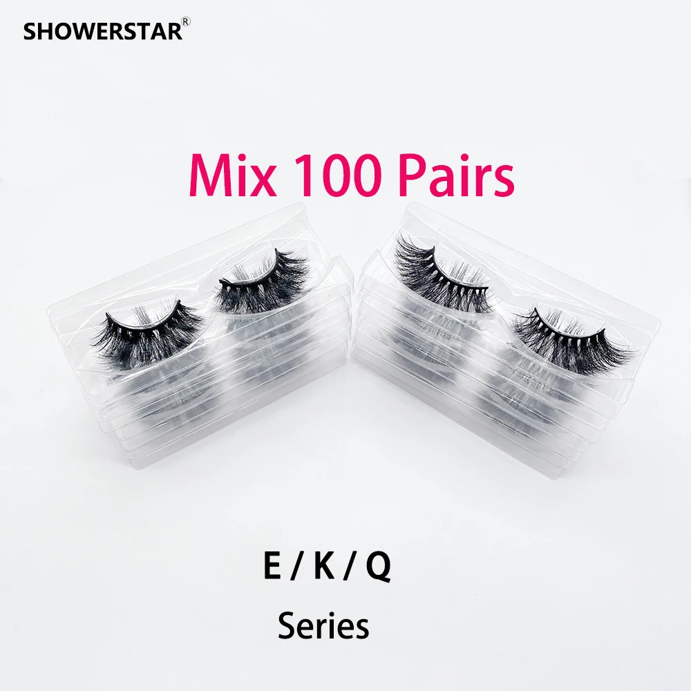 

100 Pairs Wholesale 6D Mink Eyelashes Natural Fluffy Extension Work Date Party Holiday No Box Eye Lashes E14 D22