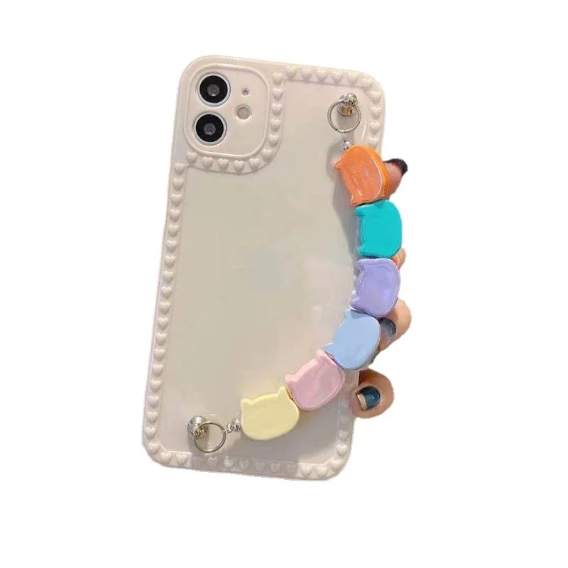 

Cute Cartoon Silicone bunny bracelet wrist Soft phone Case For iphone 7 8 Puls X XR XS 11 12 pro Max Photo frame protection cove