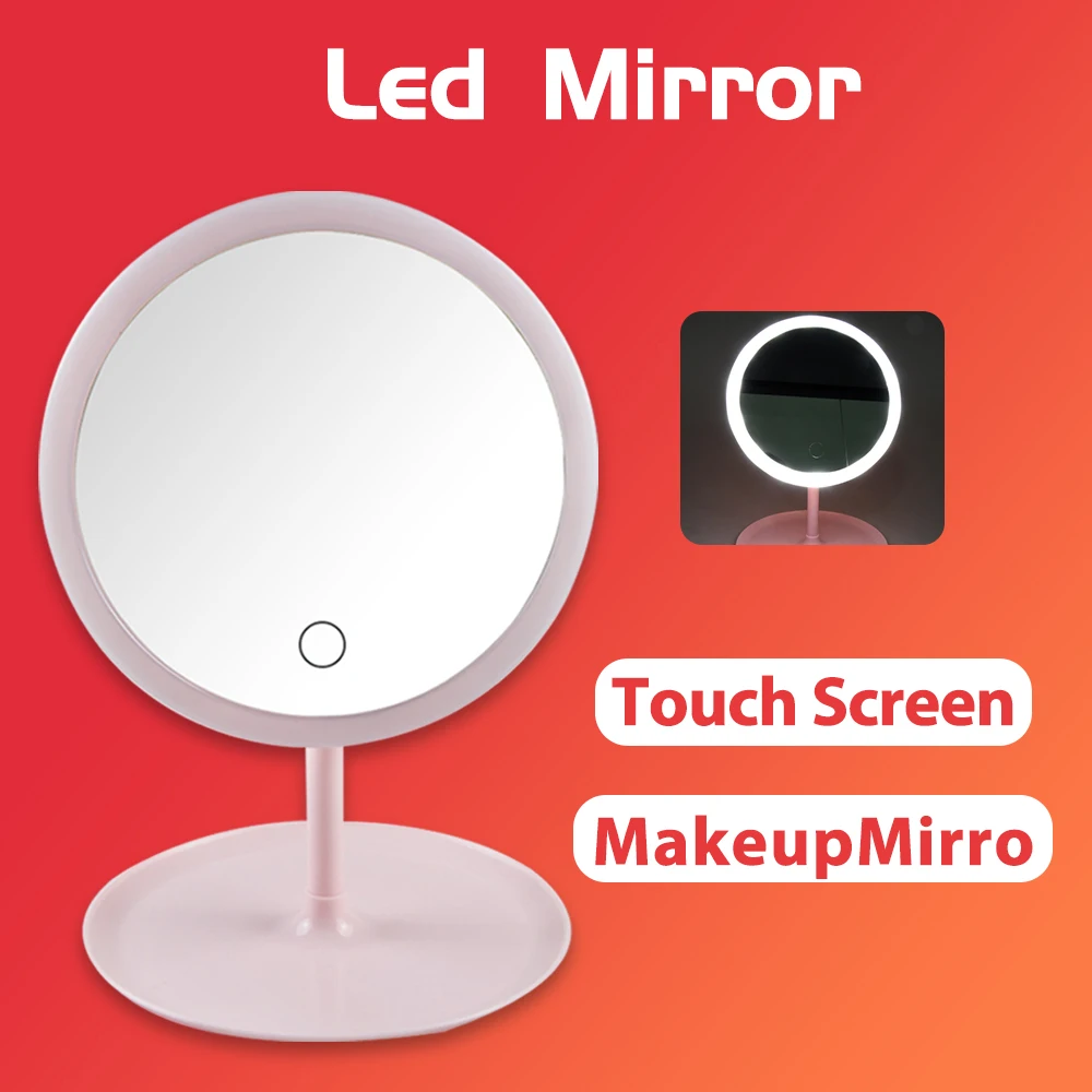 Косметическое зеркало светодиодный светильник для макияжа сенсорный экран USB