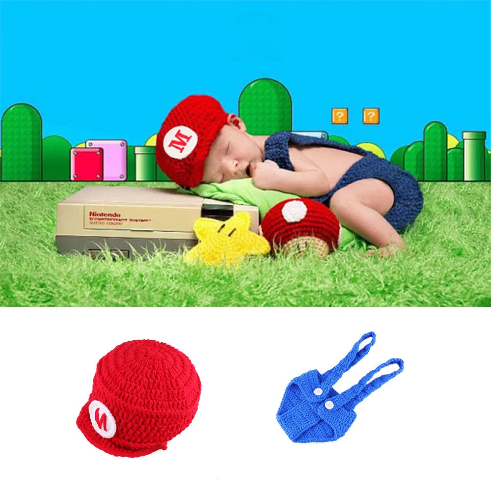 Марио и Луи для маленьких мальчиков фотографии реквизит крючком Bros фото