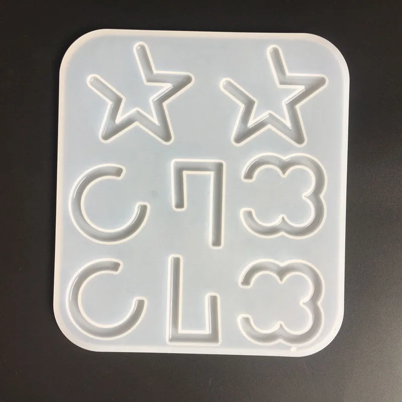 

DIY new irregular geometry five pointed star pattern ear nail earring mould