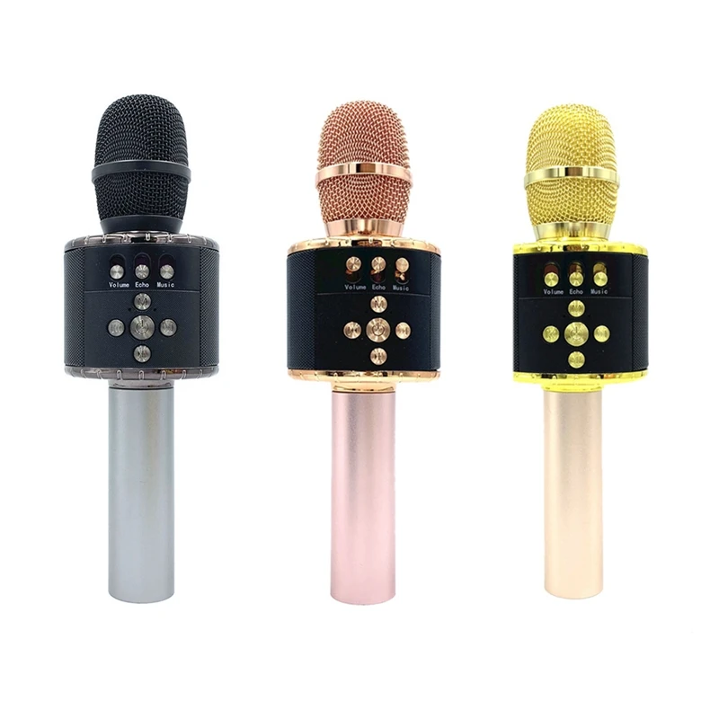 

7 Colors Led Light USB Bluetooth Wireless Microphone Speaker Handheld Microphone Ktv Karaoke Mic Music Player