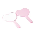 Зеркало в форме сердца с пользовательским логотипом, черные, белые, розовые компактные милые дорожные переносные ручные зеркала, оптовая продажа, большой размер, макияж для женщин