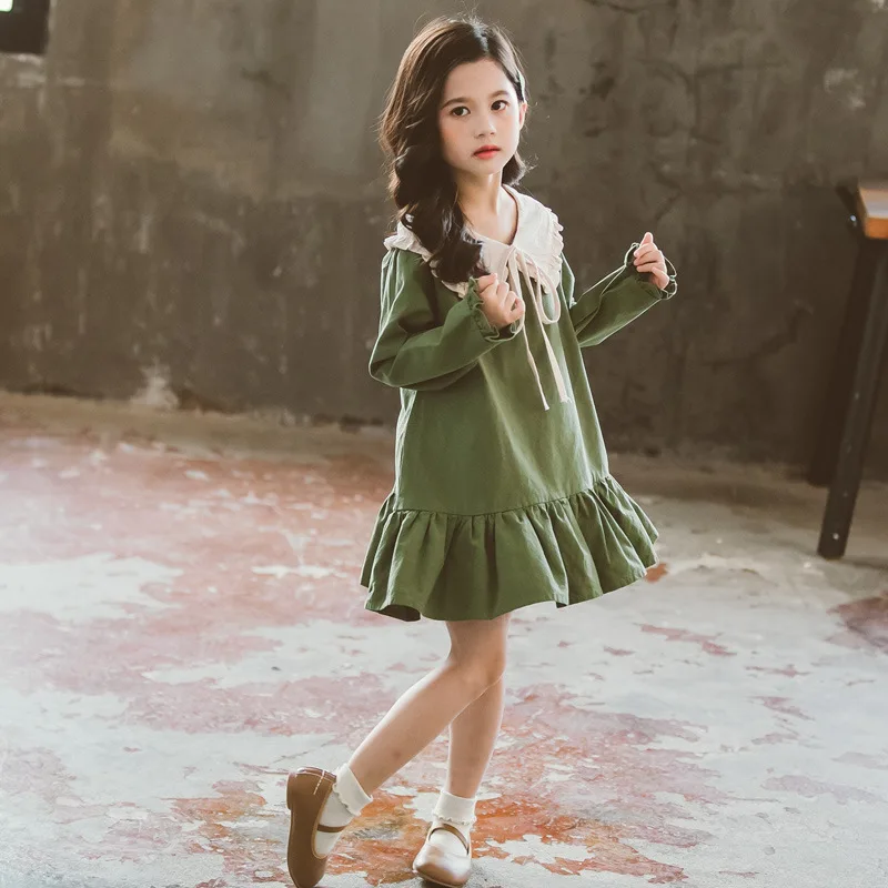 Платье с длинным рукавом для девочек 4 6 8 9 11 лет весна-осень 2020 | Детская одежда и