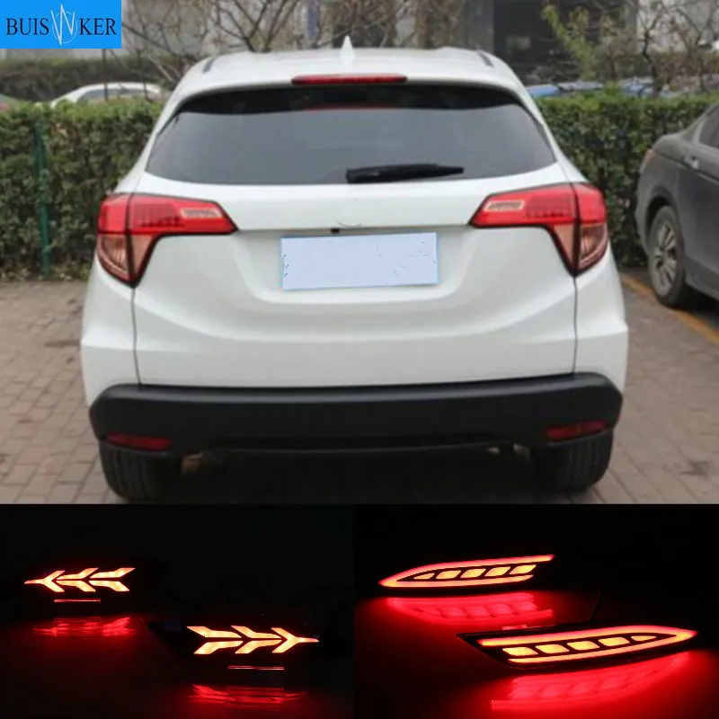 

2Pcs Taillight For Honda HR-V HRV Vezel 2015 2016 2017 2018 Led Rear Bumper Brake Light Turn Signal lamp Drive Warming lights